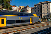 The Trenitalia Rock regional passenger train at the station in La Spezia, Italy.