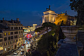 The Monument to Victor Emmanuel II and Via del Teatro di Marcello in Rome, Italy.