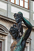 Perseus with the Head of Medusa by Benvenuto Cellini in the Piazza della Signoria, Florence, Italy.