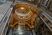 Dome over the Pietá Chapel in St. Peter's Basilica, Vatican City, Rome, Italy.