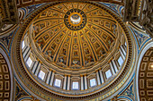 Bilblical mosaics in the cupola of the dome of St. Peter's Basilica, Vatican City, Rome, Italy.