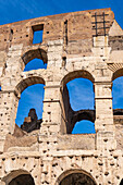 The ancient Roman Colosseum or Flavian Amphitheater in Rome, Italy.