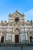 The facade of the Basilica of Santa Croce or Basilica of the Holy Cross in Florence, Italy.