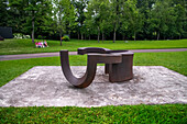 The Chillida-Leku Museum, sculptures in gardens and forests of the Basque sculptor Eduardo Chillida, Hernani, Guipuzcoa, Basque Country, Spain.