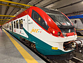 The Leonardo Express, a train between Rome Termini & the Leonardo da Vinci Airport in Fiumicino, Italy.