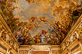 Baroque paintings on the ceiling of the Mirror Gallery in the Palazzo Medici Riccardi, Florence, Italy. Painted in the 1680s by Luca Giordano.