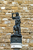 Bronze statue of Judith and Holofernes by Donatello in the Piazza della Signoria in Florence, Italy. This is a copy of the original which is inside the Palazzo Vecchio.