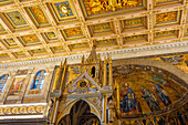 The Gothic-style ciborium in the Basilica of St. Paul Outside the Walls, Rome, Italy. Created by Arnolfo di Cambio and completed in 1285 A.D.