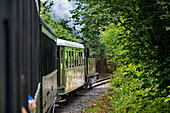 Azpeitia old steam train car in the Basque Railway Museum one of the most important of its kind in Europe. Railway history of Euskadi in Azpeitia, Gipuzkoa, Euskadi, Basque country, Spain.