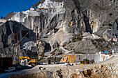 An active marble quarry in the Fantiscritti Basin in Apuan Alps near Carrara, Italy.