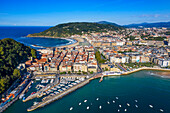 Panoramic view of San Sebastian or Donostia in Donosti San Sebastian city, north of Spain, Euskadi, Euskaerria, Spain.