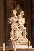 Statue of St. Anne, the Virgin and Child in the Chruch of Orsanmichele, Florence, Italy. The statue was created in 1526 by Francesco da Sangallo.