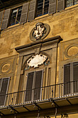 Detail of the exterior of the Palazzo Medici Riccardi facing the gardens. Florence, Italy.