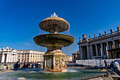 The Bernini Fountain in St. Peter's Square in Vatican City in Rome, Italy.