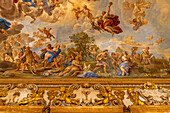 Baroque paintings on the ceiling of the Mirror Gallery in the Palazzo Medici Riccardi, Florence, Italy. Painted in the 1680s by Luca Giordano.