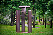 The Chillida-Leku Museum, sculptures in gardens and forests of the Basque sculptor Eduardo Chillida, Hernani, Guipuzcoa, Basque Country, Spain.