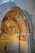 14th Century frescoes in the Crucifixion Chapel in the Paradise Cloisters of the Amalfi Duomo, Amalfi, Italy.