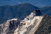 The actual marble quarry which mined the block for the David by Micelangelo. Fantiscritti. Carrara, Italy. The finest statuary marble comes from this particular quarry.