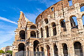 The ancient Roman Colosseum or Flavian Amphitheater in Rome, Italy.