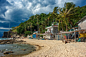 The seafront at Apo Island, beach and protected landscape and seascape Dauin, Negros Oriental, Philippines.