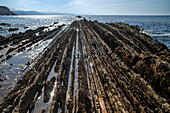 Flysch de Zumaia flysch, sedimentary rock formations, Basque Coast Geopark, Zumaia, Gipuzkoa, Basque Country, Spain