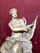 Roman marble statue of the Greek muse Terpsichore Sappho n the Vatican Museums, Vatican City, Rome, Italy.