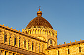 The dome of the Pisa Duomo or Primatial Metropolitan Cathedral of the Assumption of Mary in Pisa, Italy.