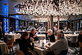 Main restaurant inside of the Silversea Endeavor in the coast of Greenland