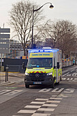 Frankreich, Paris, 75, 5. Arrondissement, Boulevard de l'Hopital, Pariser SAMU-Fahrzeug, Januar 2024.