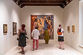 A tapestry of The Ladies of Avignon, Picasso Museum, Malaga, Andalusia, Spain