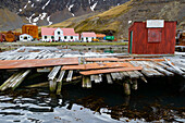 Views of the old whaling station at Grytviken on South Georgia in the South Atlantic