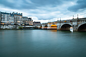 Pont Neuf bridge and River Seine, with old houses, Paris, France