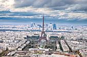 Aerial view of Paris with Eiffel Tower, Paris, France