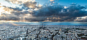 Aerial view of Paris with Eiffel Tower, Paris, France