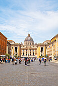 View from Via della Conciliazione to Saint Peter's Basilica, UNESCO, Vatican City, Rome,Lazio, Italy