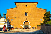 Basilica di Santa Maria in Ara Coeli al Campidoglio (Basilica of Saint Mary of the Altar in Heaven) on Capitoline Hill at sunset, Rome, Lazio, Italy