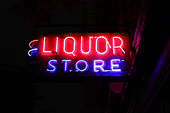 Old Neon Liquor Store advertising sign in Tribeca, Manhattan, New York City, United States of America