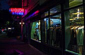 Old Neon Liquor Store advertising sign in Tribeca, Manhattan, New York City, United States of America