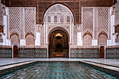 Medersa Ben Youssef, Moorish architecture of Islamic School, UNESCO, Marrakech, Morocco