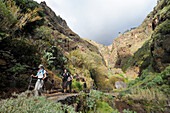 Hiking trail from Prazeres to Paul do Mar, Madeira island, Atlantic Ocean, Portugal