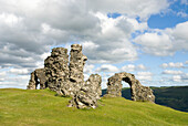 Ruined Dinas Bran Castle, Llangollen, Denbighshire, Wales, United Kingdom