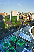 Terrace of the Howard Johnson Grand Plaza hotel, Bucharest, Romania