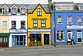 Shopping street in Clifden, Connemara, County Galway, Connacht, Republic of Ireland