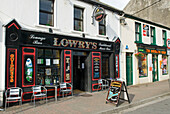 Shopping street in Clifden, Connemara, County Galway, Connacht, Republic of Ireland