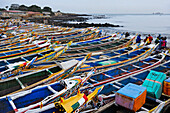 Fishing dugout boats at Soumbedioun, Dakar, Senegal, West Africa