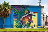 Mural painting by Artkungfu, Graffiti Park, East Downtown Houston, Texas, United States of America