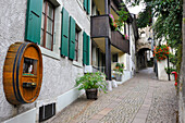 Medieval village of Saint-Saphorin in middle of Vineyard terraces of Lavaux on the bank of Lake Leman, near Lausanne, Canton of Vaud, Switzerland