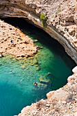 Bimmah Sinkhole (doline), near Tiwi, Sultanate of Oman, Arabian Peninsula