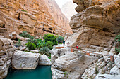 Wadi Shab, canyon near Tiwi, Sultanate of Oman, Arabian Peninsula