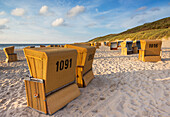 Deckchairs on Wenningstedt beach, Sylt, Schleswig Holstein, Germany, Europe